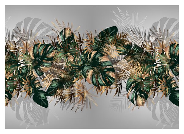 Kép - Gold-green, trópusi levelek (70x50 cm)