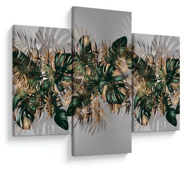 Kép - Gold-green, trópusi levelek (90x60 cm)