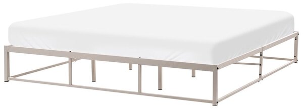 Fejtámla nélküli ágy Fém VIRY 180 x 200 cm Világosbézs