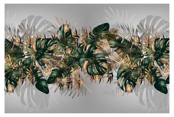 Kép - Gold-green, trópusi levelek (90x60 cm)