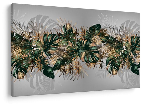 Kép - Gold-green, trópusi levelek (90x60 cm)