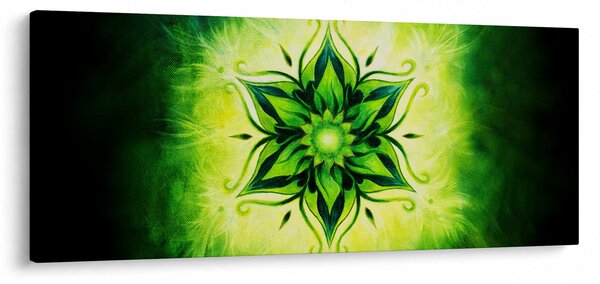 Kép - Virág mandala zöld háttérrel (120x50 cm)