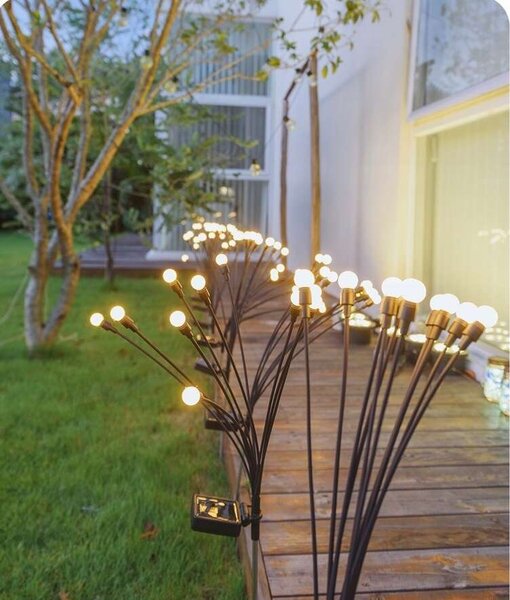 Polifach 6 LED-es kerti Napelemes Lámpa 72cm (P-376) - fekete