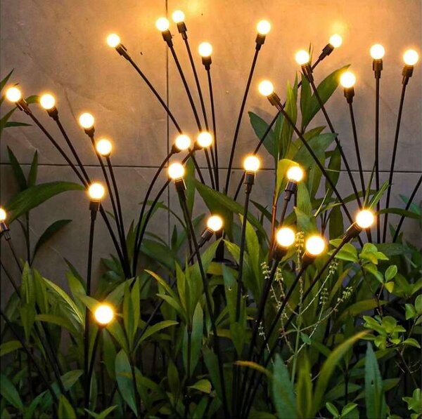 Polifach 6 LED-es kerti Napelemes Lámpa 72cm (P-376) - fekete