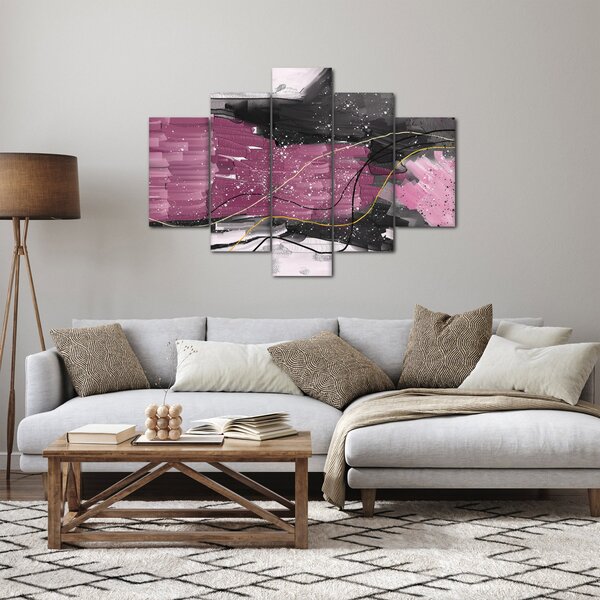 Kép - Rózsaszín-fekete absztrakció (150x105 cm)