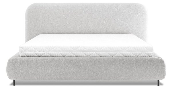 Bézs kárpitozott ágyneműtartós franciaágy ágyráccsal 180x200 cm Pointt – ELTAP