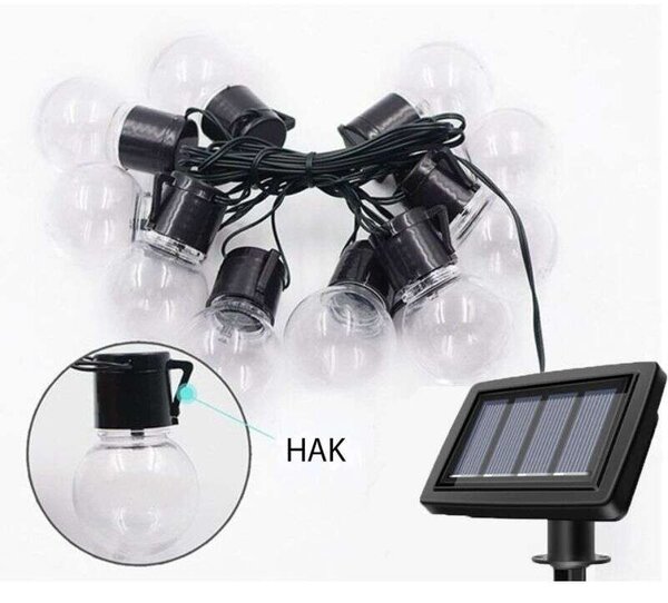 Polifach LED-es kerti Napelemes Fényfüzér 1,8m (P-701)