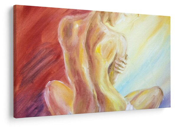 Pihenő nő képe, olajfestmény (90x60 cm)
