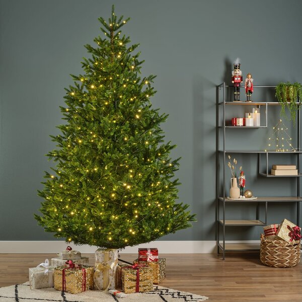 Nordmann mű karácsonyfa 240 cm – LED világítással, élethű - 231 - 260 cm - Zöld fák