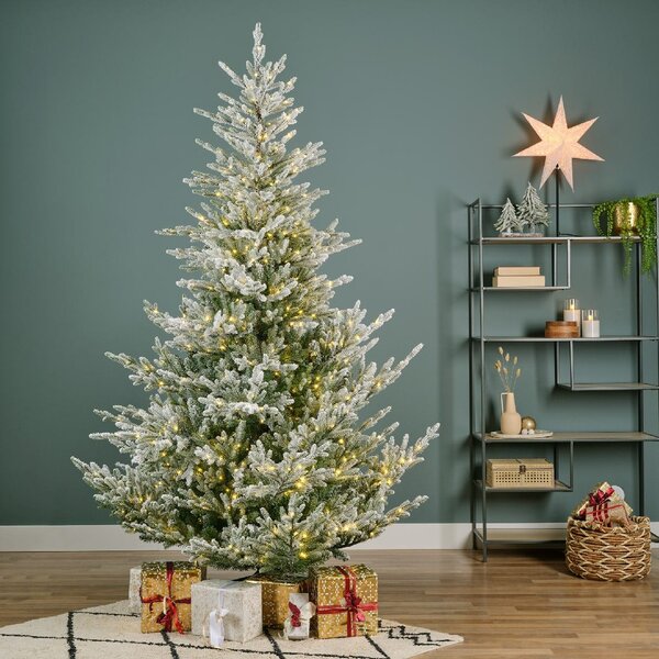 Mű karácsonyfa Norway 210 cm – beépített LED, élethű - 201 - 230 cm - Havas fák