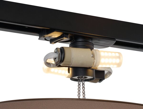 Modern bronz mennyezeti lámpa 1 fázisú sínrendszerhez 2 lámpával - Iconic Pulley
