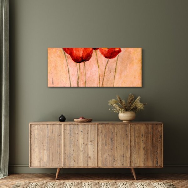 Kép - piros tulipán (120x50 cm)