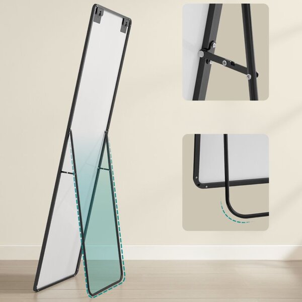 NOIR téglalap alakú tükör, 160x50 cm, fekete SongmicsHome