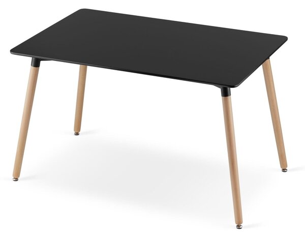Étkező szett 1 + 4, fekete ADRIA asztal 120x80 cm + bézs BALI MARK szék fekete lábakkal