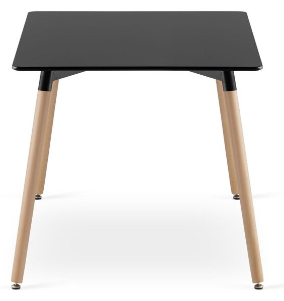 Étkező szett 1 + 4, fekete ADRIA asztal 120x80 cm + bézs BALI MARK szék fekete lábakkal
