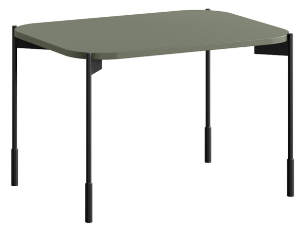 Sonatia dohányzóasztal 60 cm téglalap alakú fém lábakkal - olíva