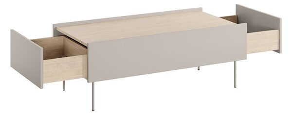 Desin dohányzóasztal 120 cm fiókokkal - kasmír / nagano tölgy