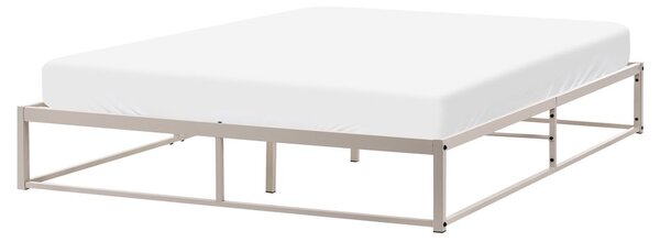 Fejtámla nélküli ágy Fém VIRY 160 x 200 cm Világosbézs