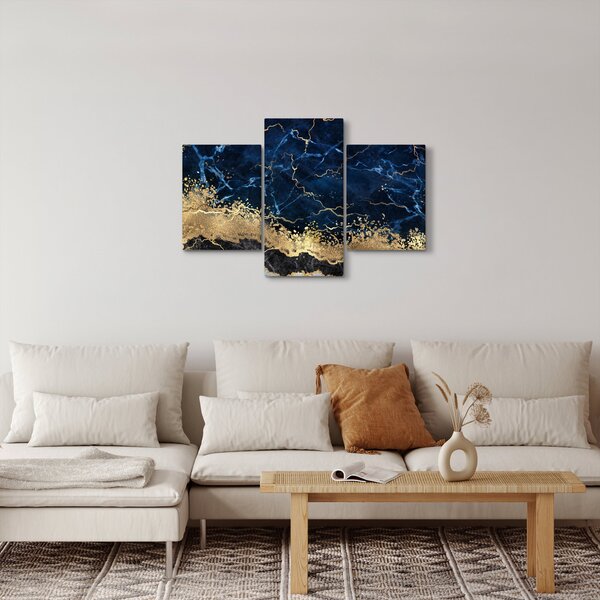 Kép - Sötétkék márvány (90x60 cm)
