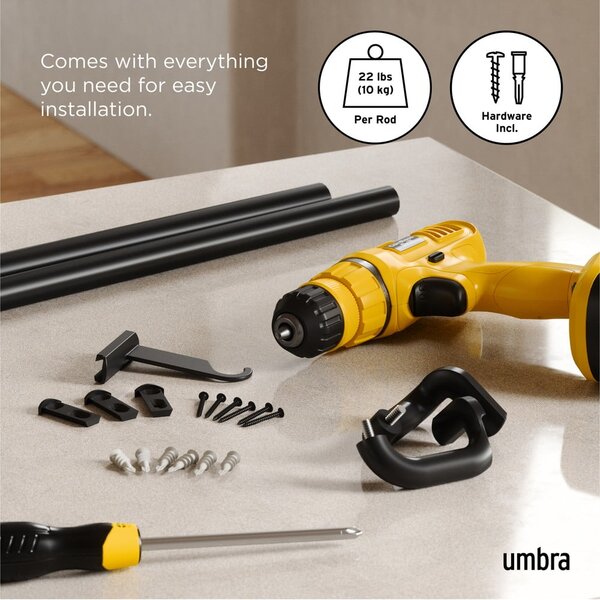 Acél bővíthető függönykarnis 76 - 213 cm Twilight – Umbra