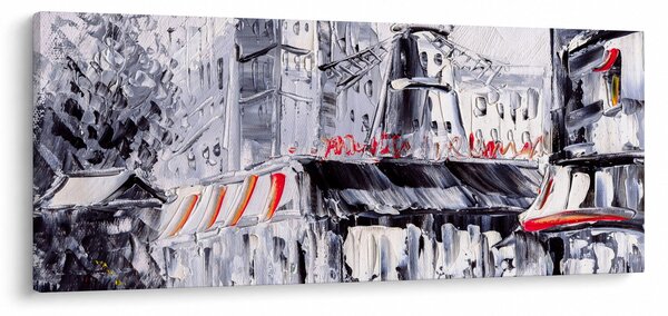 Kép - utca Párizsban, olajfestmény (120x50 cm)