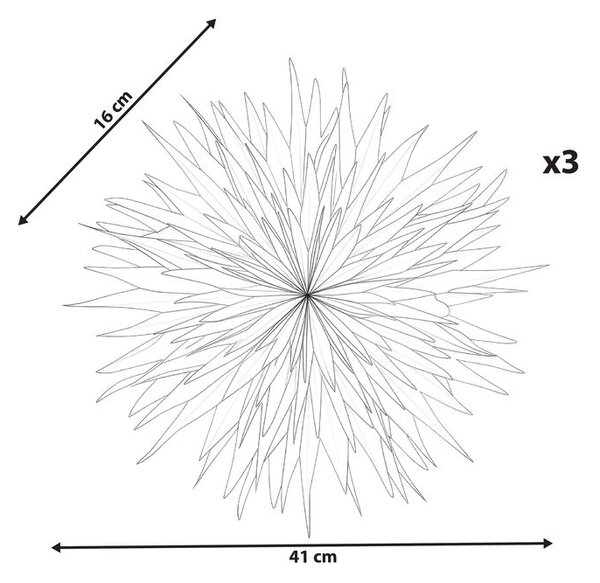 Függődísz háromdarabos szettben LED GROVLAN Csillag 41 cm Színes