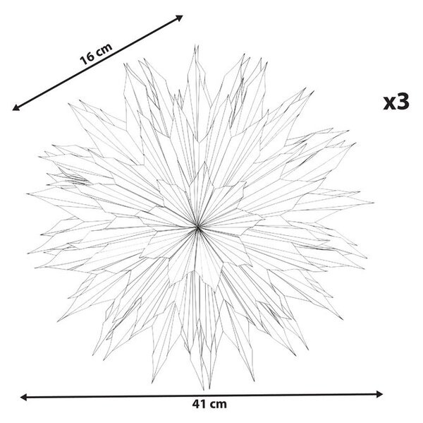Függődísz háromdarabos szettben LED FORSAN Csillag 41 cm Színes