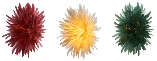 Függődísz háromdarabos szettben LED GROVLAN Csillag 41 cm Színes