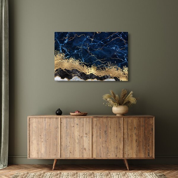 Kép - Sötétkék márvány (90x60 cm)