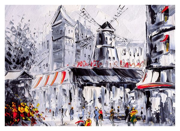 Kép - utca Párizsban, olajfestmény (70x50 cm)