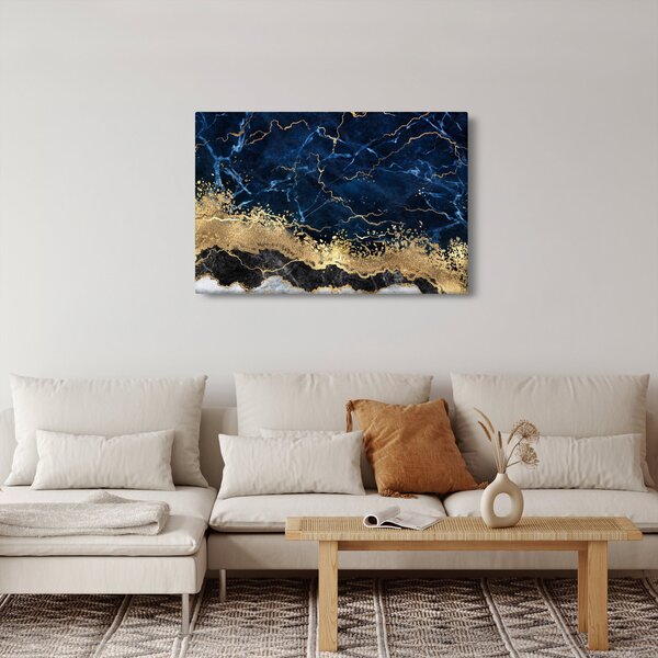 Kép - Sötétkék márvány (90x60 cm)