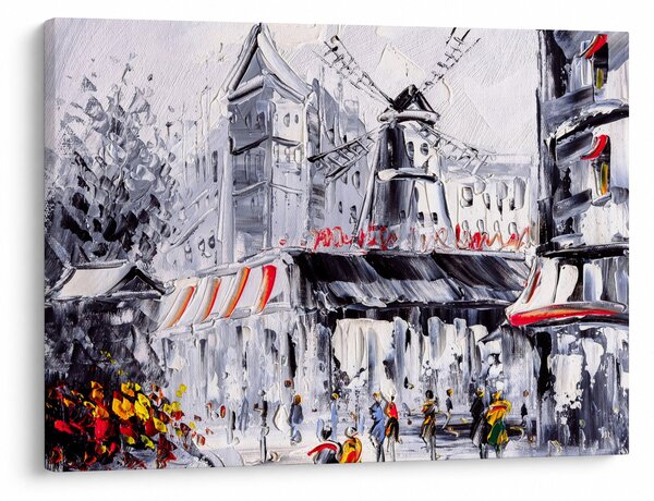 Kép - utca Párizsban, olajfestmény (70x50 cm)
