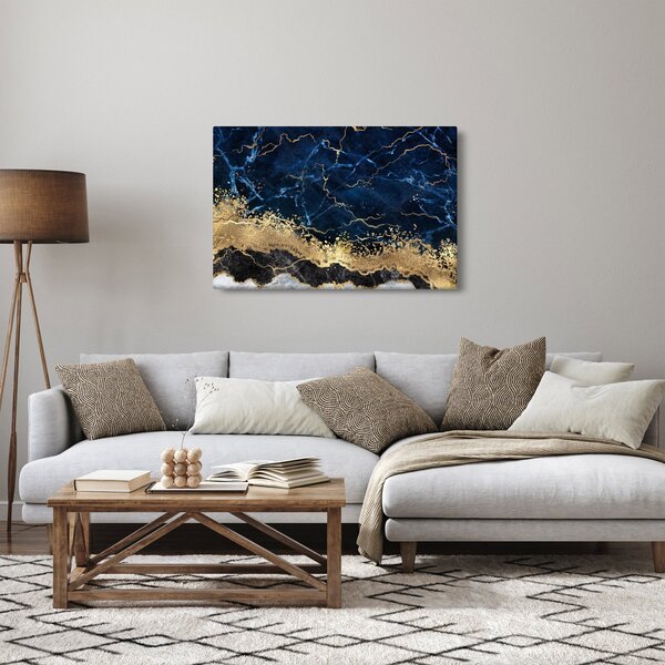 Kép - Sötétkék márvány (90x60 cm)