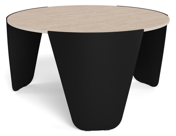 Dohányzóasztal Norsica 1036, Fém, Kerámia, 42cm, Világos bézs, Fekete