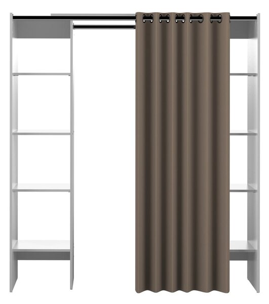 Fehér-világosbarna nyitott ruhásszekrény 185x182 cm Tom – TemaHome