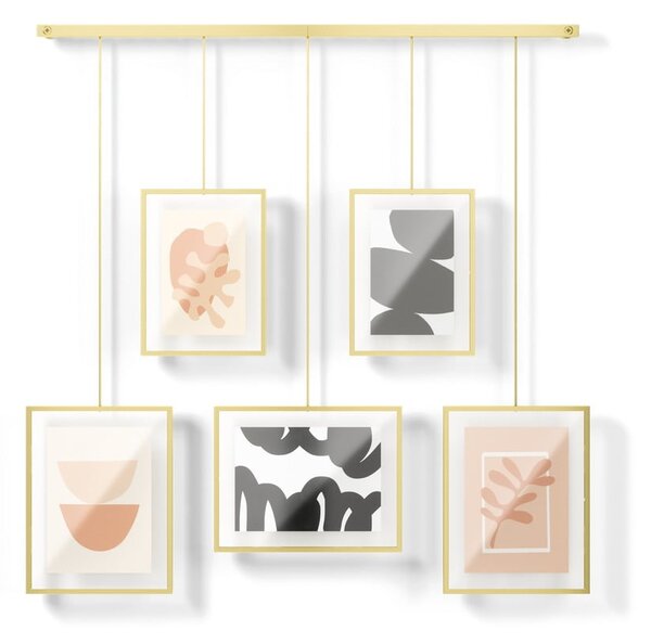 Aranyszínű fém fali képkeret szett 5 db-os 70x80 cm Exhibit – Umbra