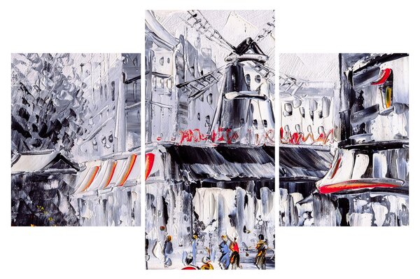Kép - utca Párizsban, olajfestmény (90x60 cm)