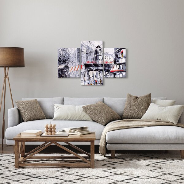 Kép - utca Párizsban, olajfestmény (90x60 cm)