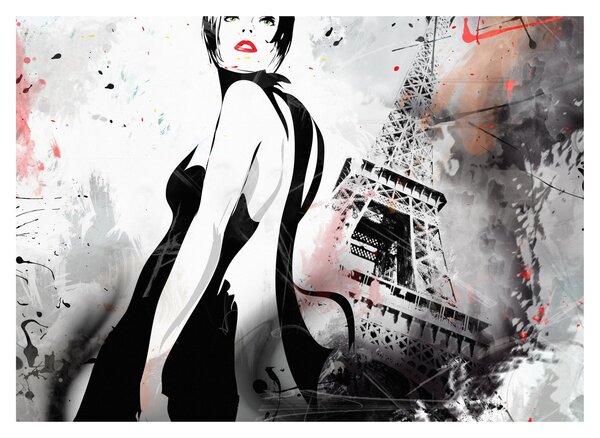 Kép - A hölgy és az Eiffel-torony (70x50 cm)