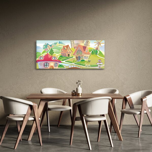 Kép - színes város (120x50 cm)