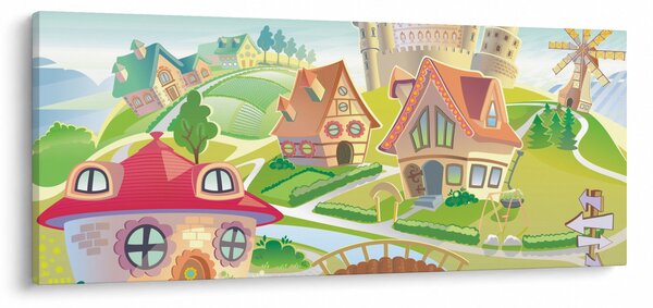 Kép - színes város (120x50 cm)