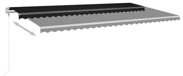 Antracitszürke szélérzékelős és LED-es napellenző 600x300 cm