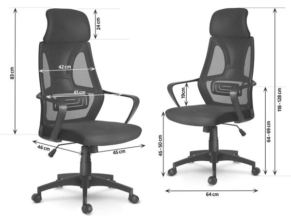 Sofotel Praga micro-hálós ergonomikus Irodai szék - Fekete