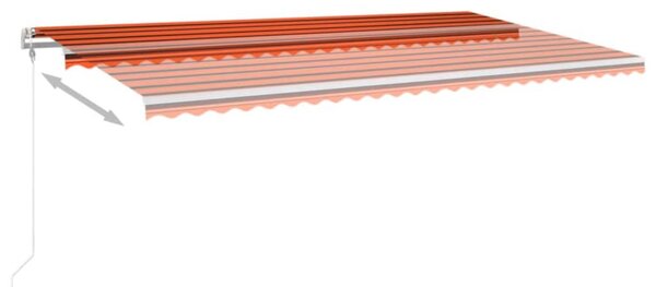 Narancssárga-barna szélérzékelős és LED-es napellenző 600x300cm