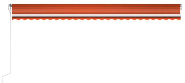 Narancssárga-barna szélérzékelős és LED-es napellenző 600x300cm