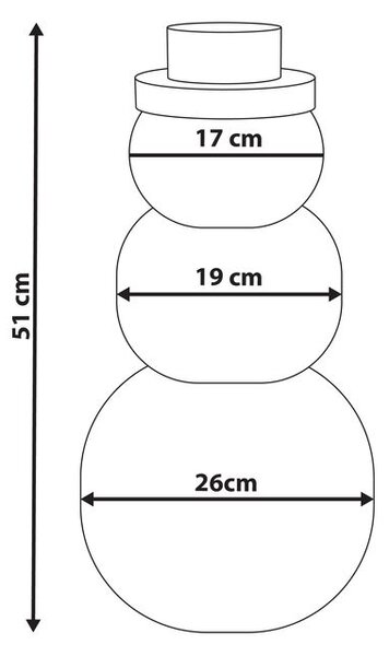 Karácsonyi dekoráció Asztali lámpa BANGA Hóember 51 cm Bézs