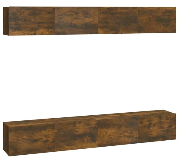 4 db füstös tölgy színű fali TV-szekrény 100 x 30 x 30 cm