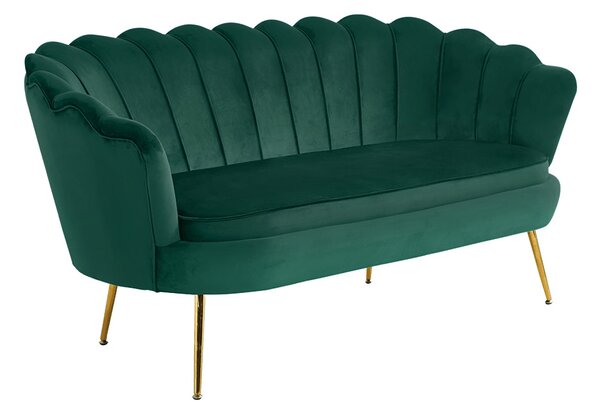 Luxus heverő, 2,5-es ülés, smaragd/arany, Art-deco, NOBLIN
