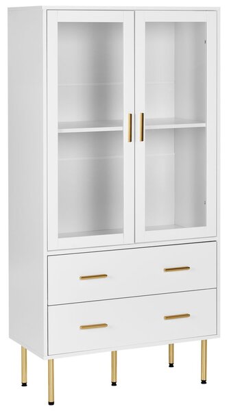 Üveges vitrin MILORA 80 cm Fehér