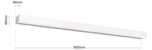 LED tükörmegvilágító lámpa HORIZON, króm, 90 cm